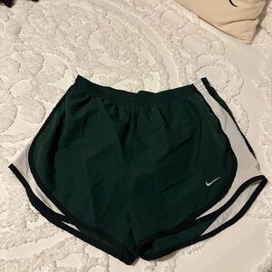 Nike Green Athletic Shorts with Curved Hems